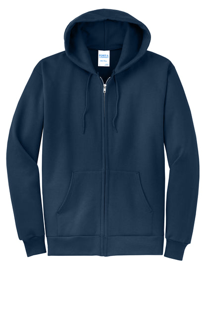 Port & Company Core Fleece Full-Zip Hooded Sweatshirt PC78ZH in Navy