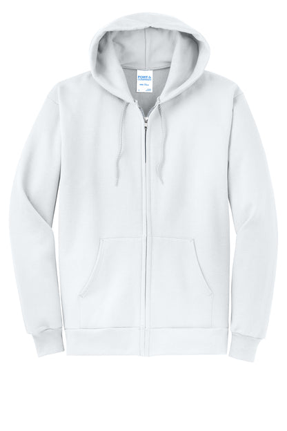 Port & Company Core Fleece Full-Zip Hooded Sweatshirt PC78ZH in White