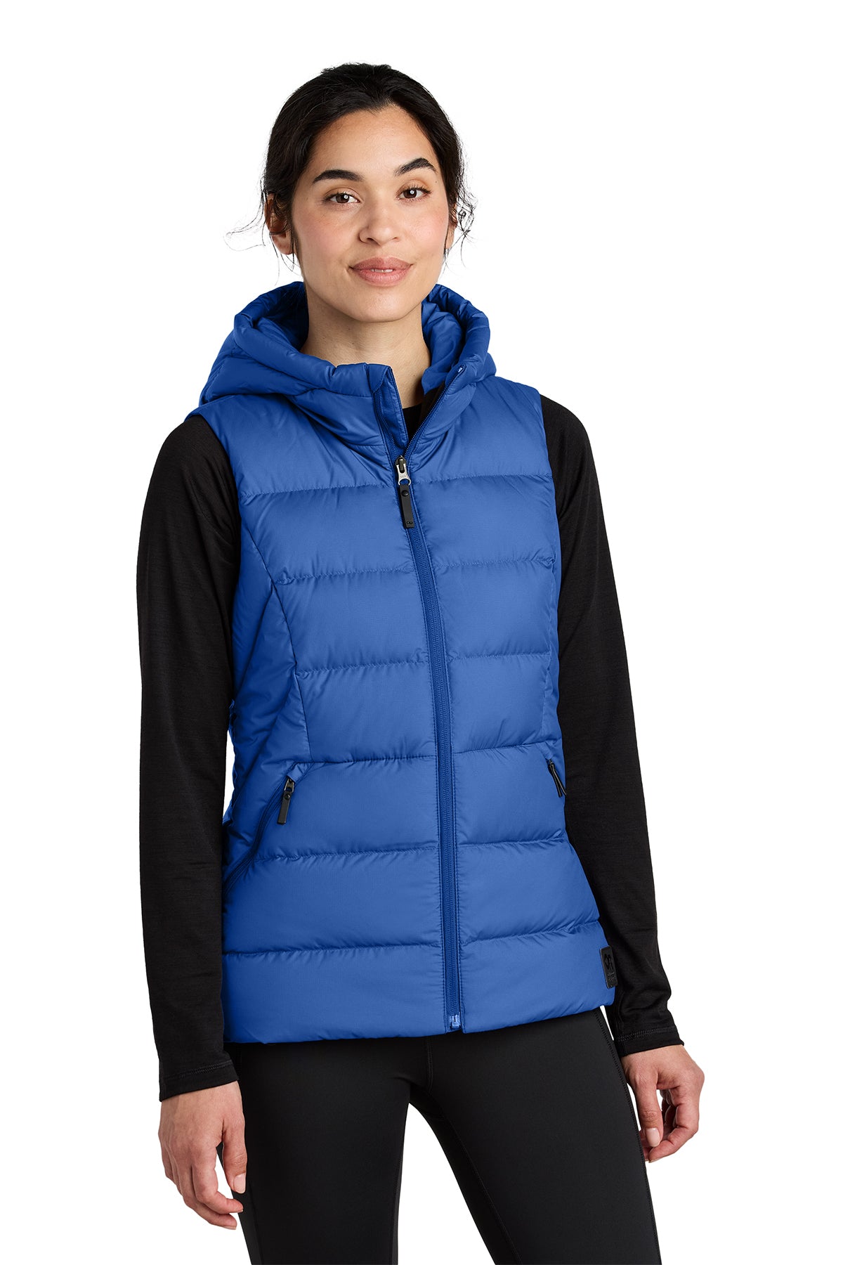 Outdoor Research Women's Coldsnap Hooded Down Vest in Galaxy Blue, style OR322218