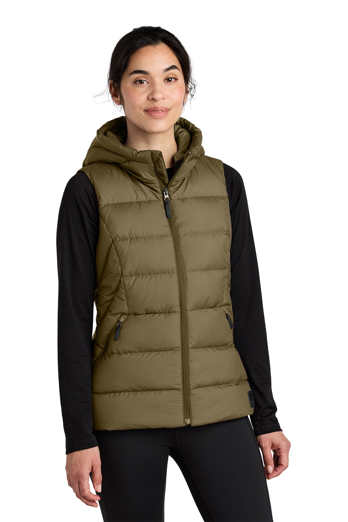 Outdoor Research Women's Coldsnap Hooded Down Vest in Loden, style OR322218
