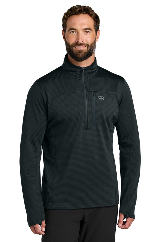Outdoor Research Tech Grid 1/4-Zip Fleece in Black, style OR322267