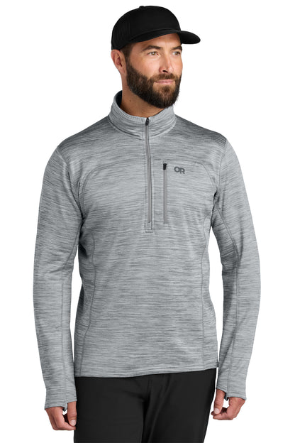 Outdoor Research Tech Grid 1/4-Zip Fleece in Grey Heather, style OR322267