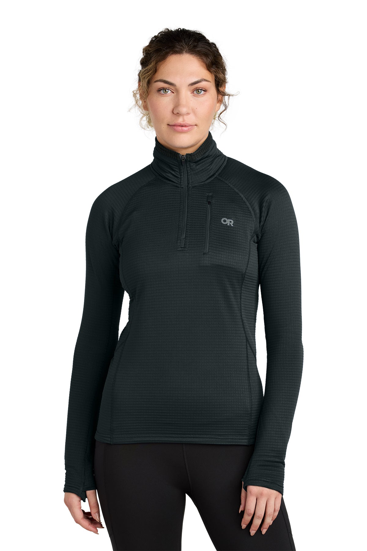 Outdoor Research Women's Tech Grid 1/4-Zip Fleece in Black, style OR322263