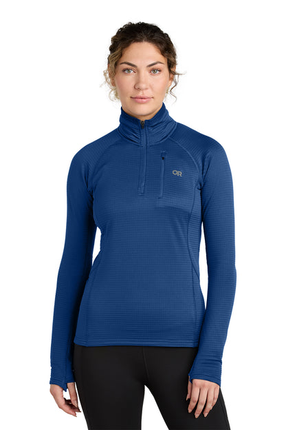 Outdoor Research Women's Tech Grid 1/4-Zip Fleece in Galaxy Blue, style OR322263