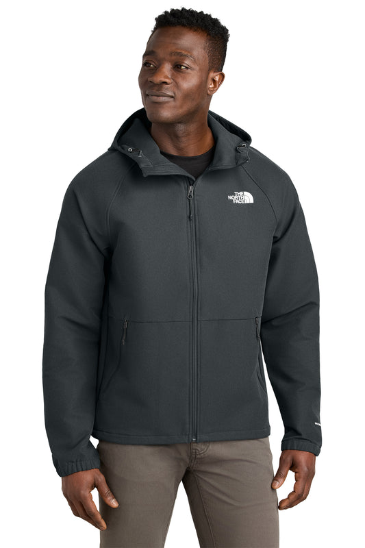 The North Face Barr Lake Hooded Soft Shell Jacket in Asphalt Grey Dark Heather, style NF0A8BUF