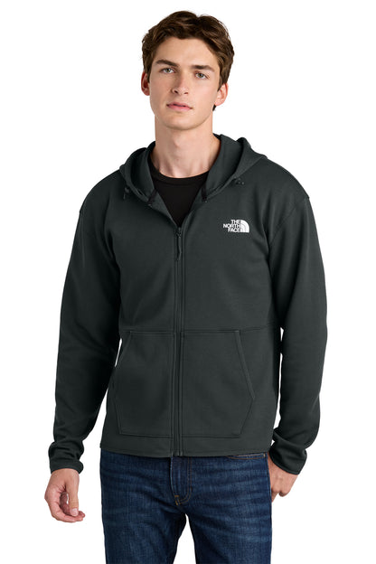 The North Face Double-Knit Full-Zip Hoodie in Asphalt Grey, style NF0A8BUS