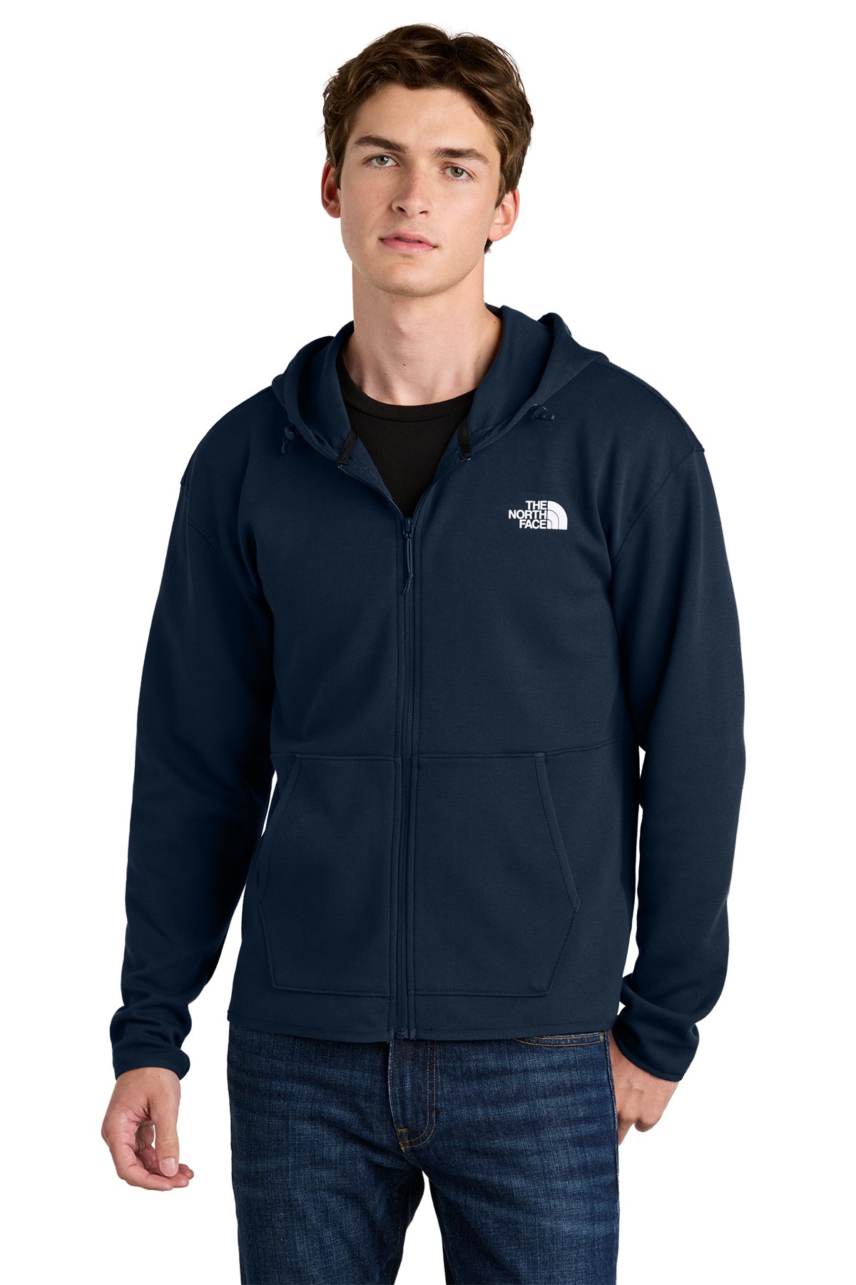 The North Face Double-Knit Full-Zip Hoodie in Summit Navy, style NF0A8BUS