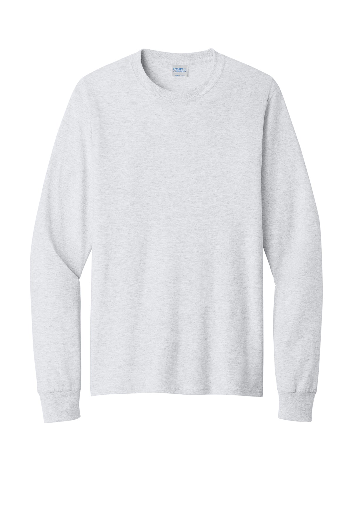 Port & Company Long Sleeve Core Cotton Tee PC54LS in Ash