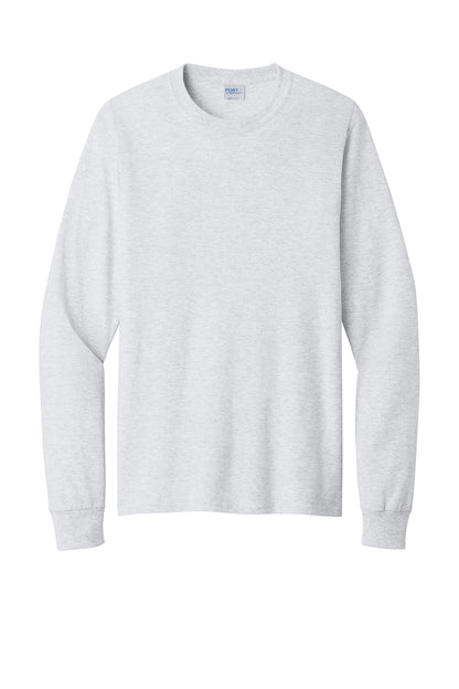 Port & Company Long Sleeve Core Cotton Tee PC54LS in Ash