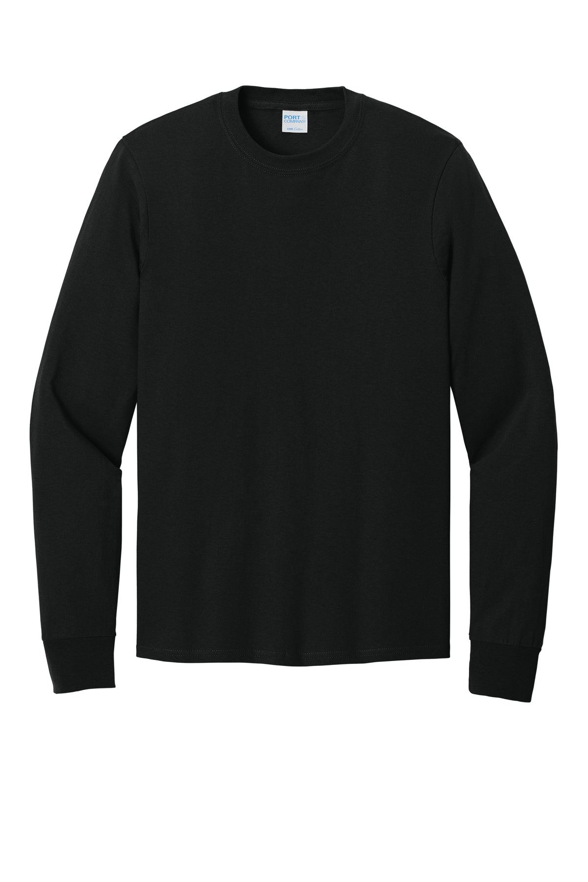 Port & Company Long Sleeve Core Cotton Tee PC54LS in Jet Black