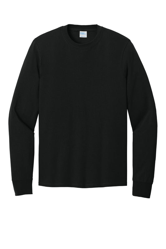 Port & Company Long Sleeve Core Cotton Tee PC54LS in Jet Black