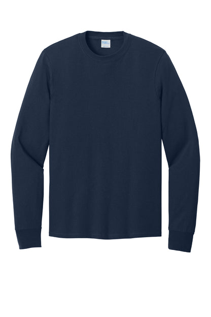 Port & Company Long Sleeve Core Cotton Tee PC54LS in True Navy
