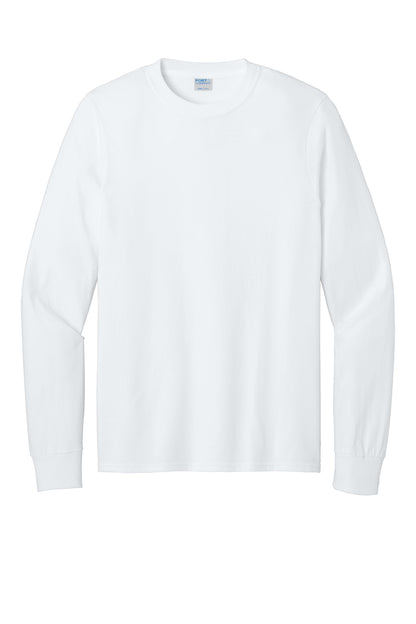 Port & Company Long Sleeve Core Cotton Tee PC54LS in White