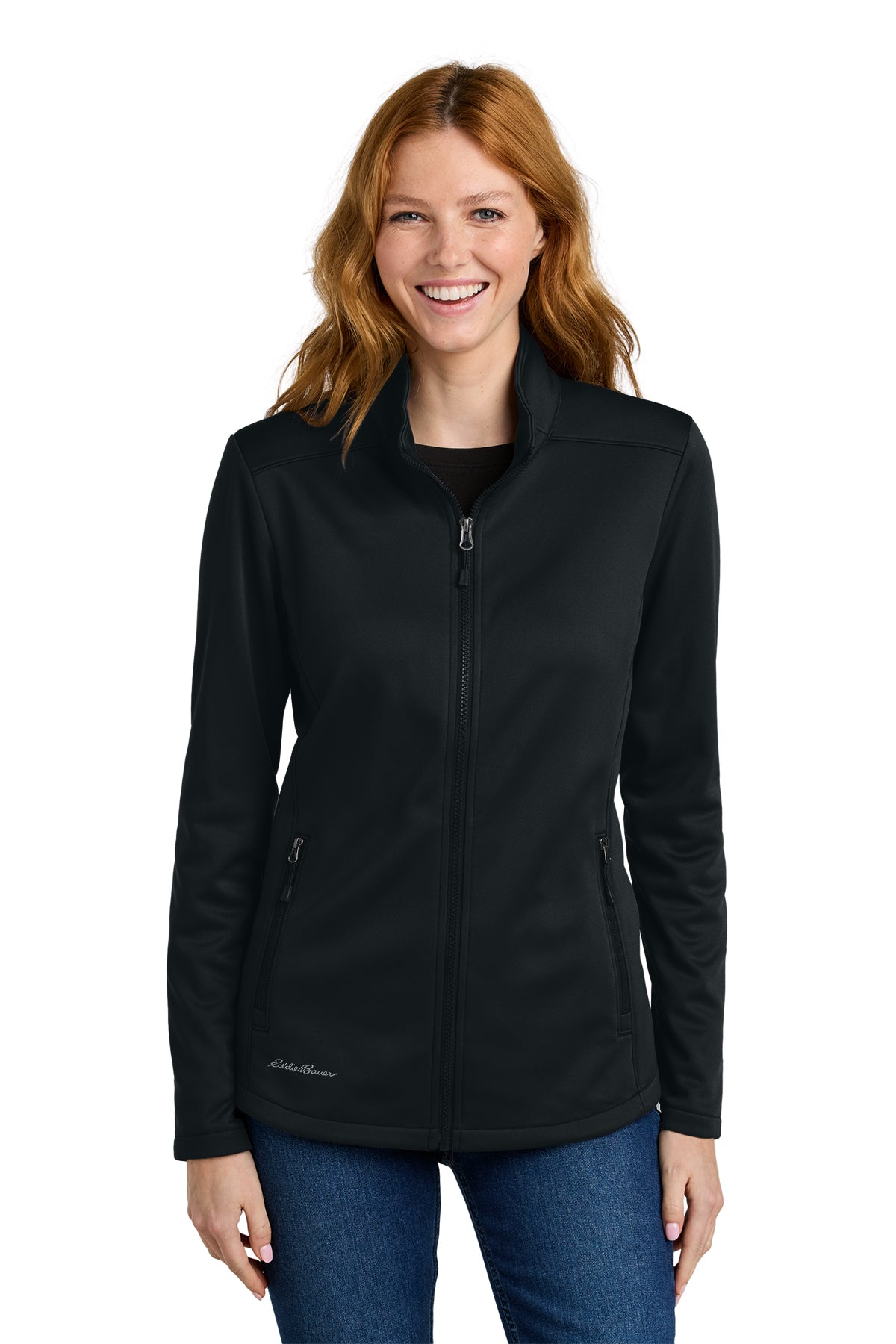 Eddie Bauer Women’s Smooth Mid Layer Fleece Full-Zip in Black, style EB2470