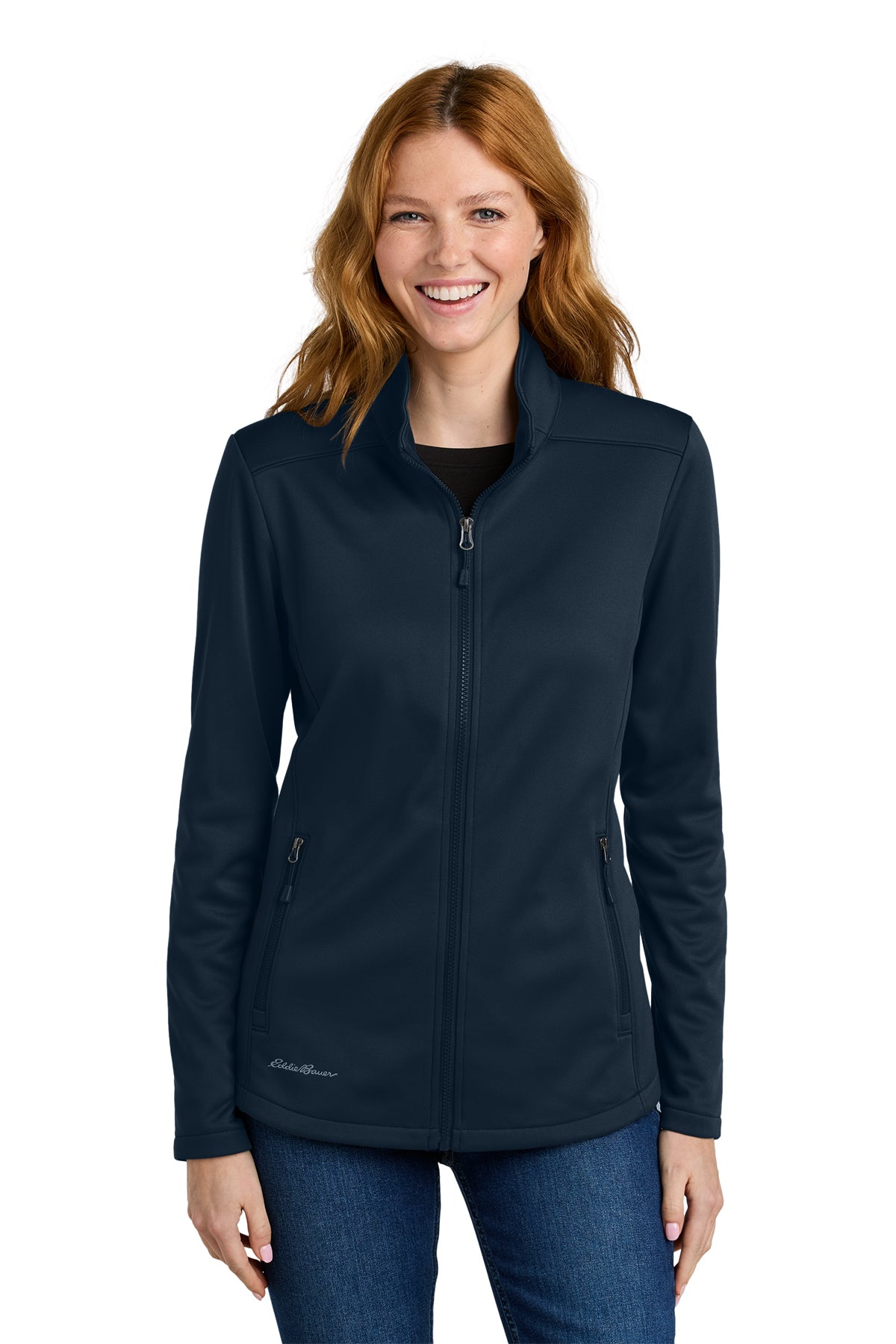 Eddie Bauer Women’s Smooth Mid Layer Fleece Full-Zip in River Blue Navy, style EB2470