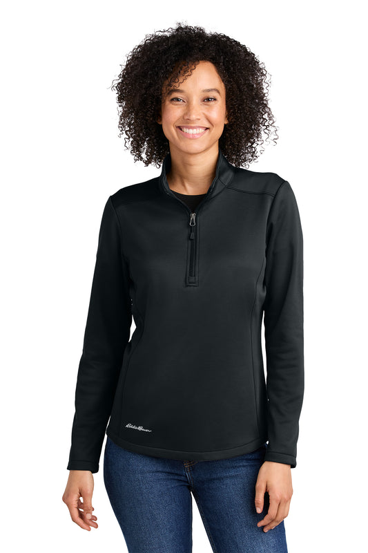 Eddie Bauer Women’s Smooth Mid Layer Fleece 1/2-Zip in Black, style EB2370