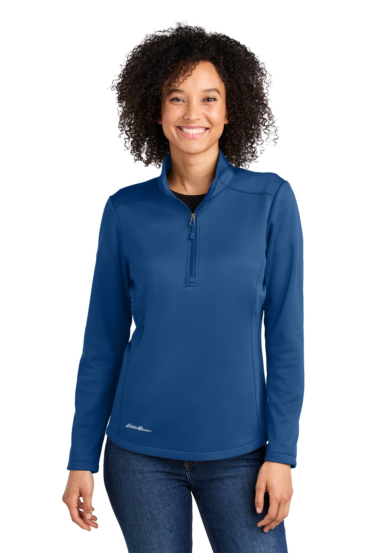 Eddie Bauer Women’s Smooth Mid Layer Fleece 1/2-Zip in Cobalt Blue, style EB2370