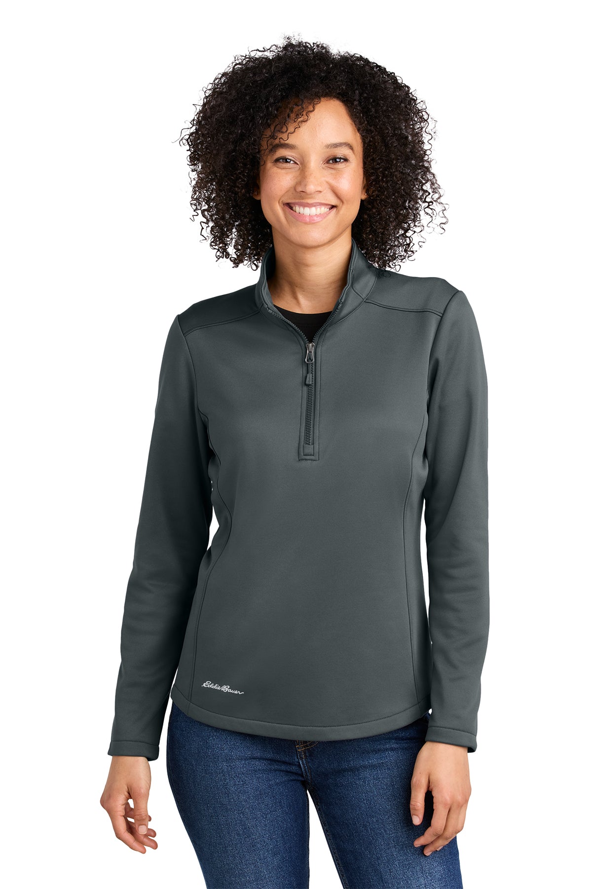 Eddie Bauer Women’s Smooth Mid Layer Fleece 1/2-Zip in Iron Gate, style EB2370