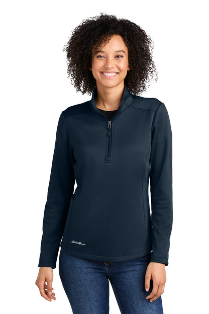 Eddie Bauer Women’s Smooth Mid Layer Fleece 1/2-Zip in River Blue Navy, style EB2370