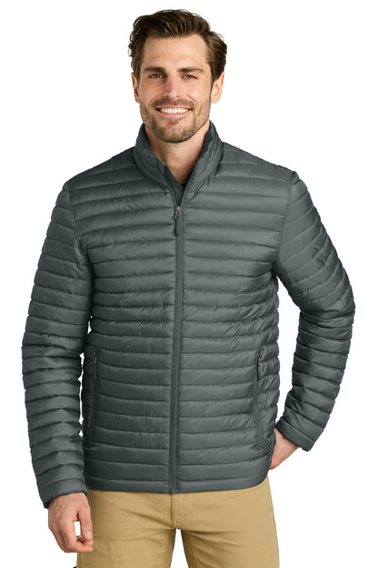 Eddie Bauer Packable Quilted Full-Zip in Metal Grey, style EB514