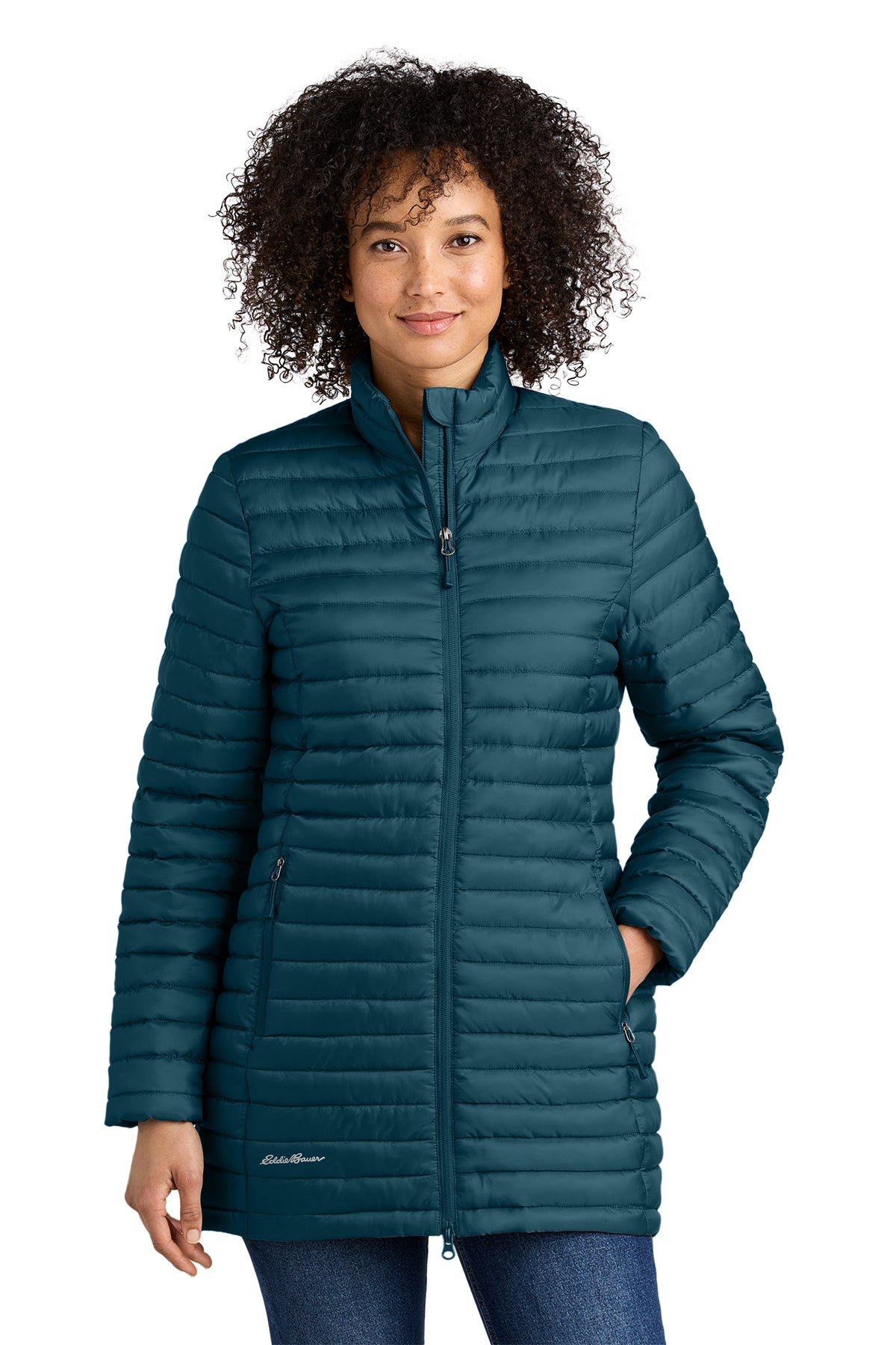 Eddie Bauer Women’s Packable Quilted Full-Zip in Adriatic Blue, style EB515