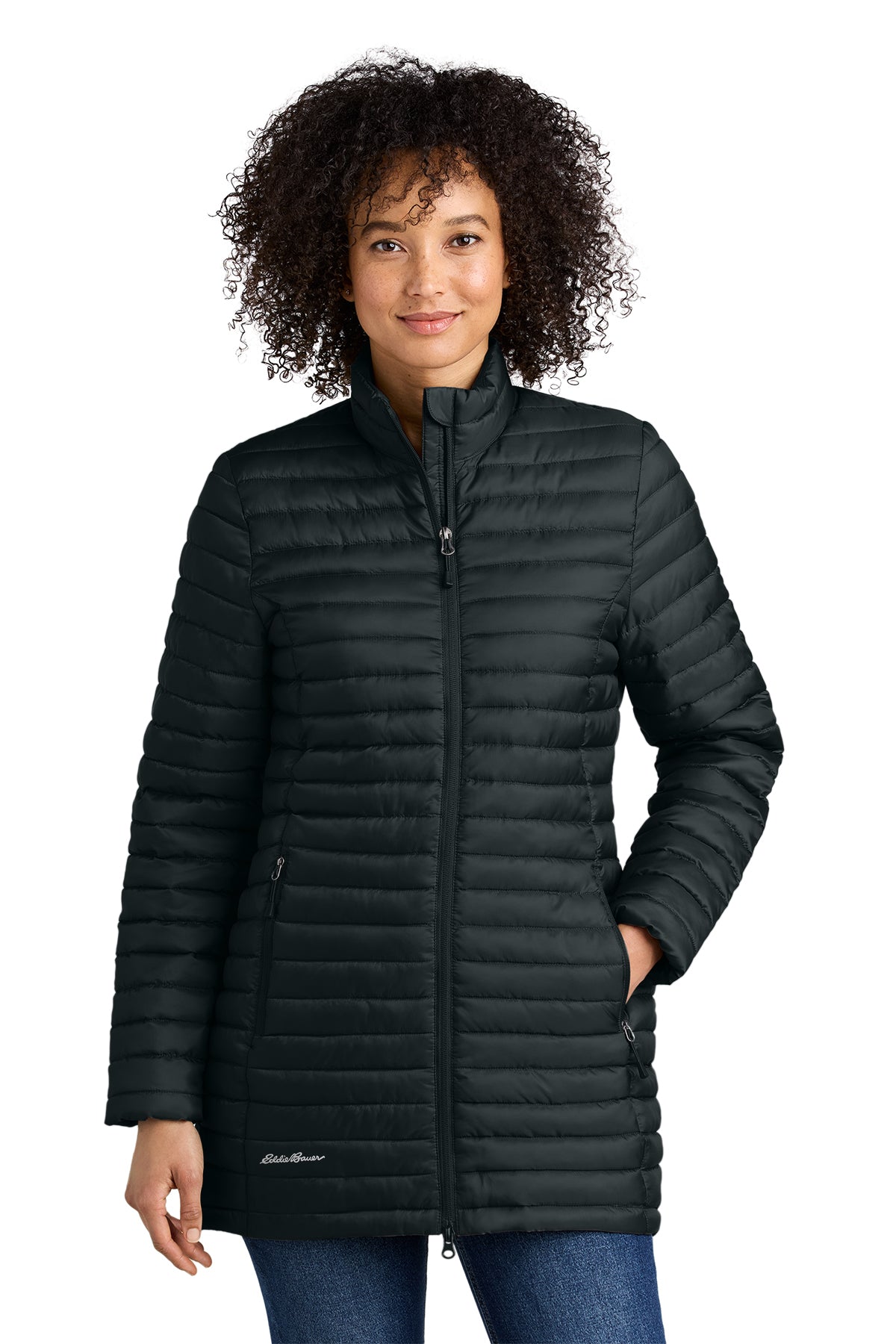 Eddie Bauer Women’s Packable Quilted Full-Zip in Black, style EB515