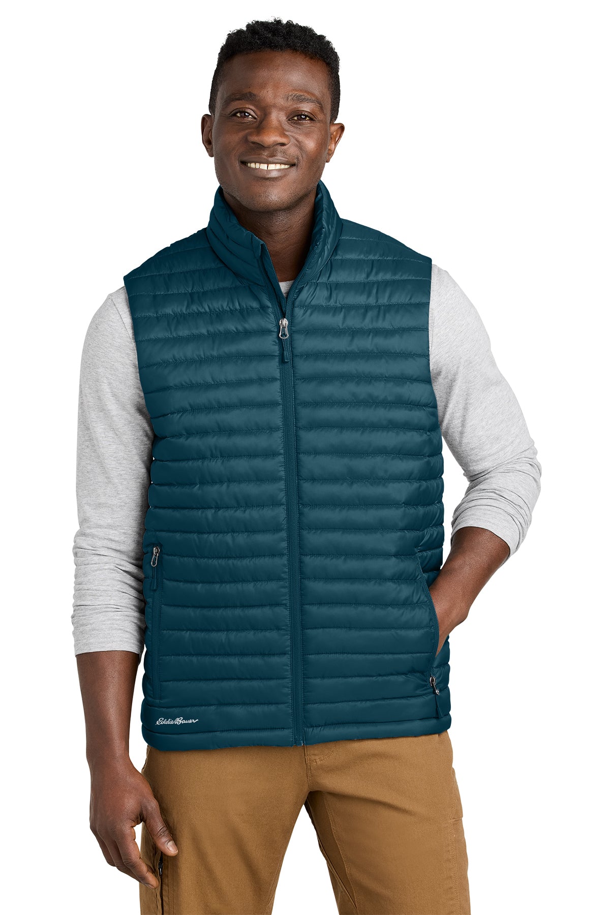 Eddie Bauer Packable Quilted Vest in Adriatic Blue, style EB516