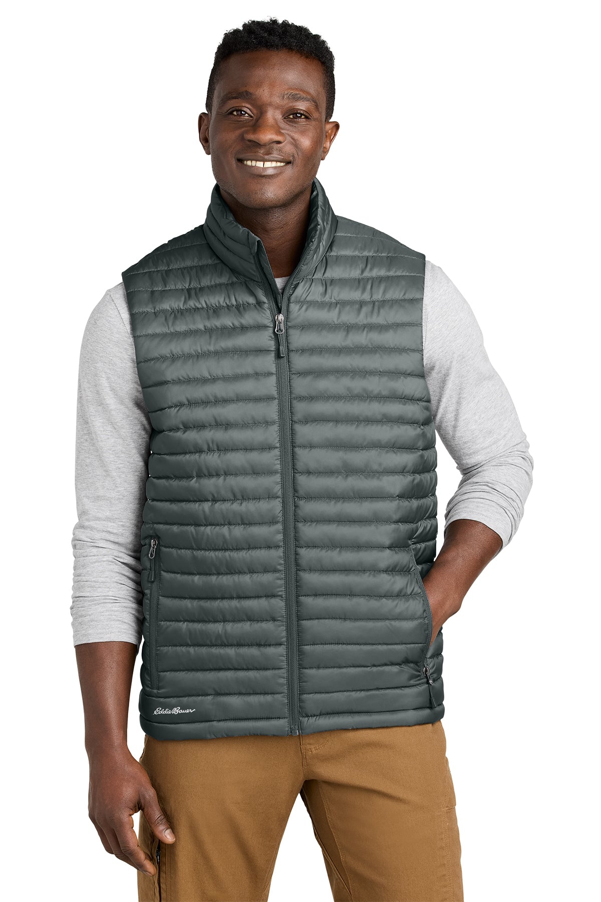 Eddie Bauer Packable Quilted Vest in Metal Grey, style EB516