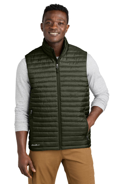 Eddie Bauer Packable Quilted Vest in Olive Green, style EB516