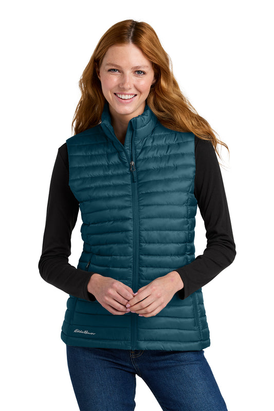 Eddie Bauer Women’s Packable Quilted Vest in Adriatic Blue, style EB517