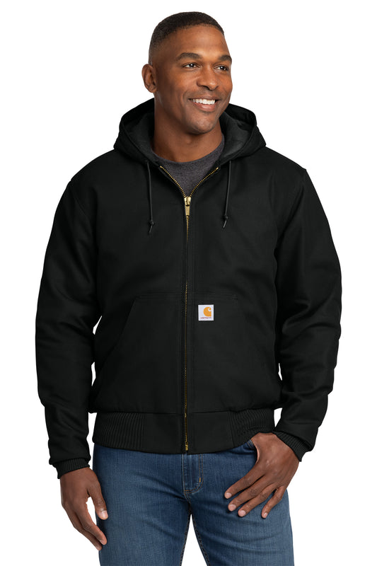 Carhartt® Tall Quilted-Flannel-Lined Duck Active Jac in Black, style CTT106677