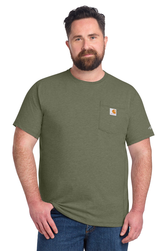 Carhartt® Force Short Sleeve Pocket T-Shirt in Basil Heather, style CT106652
