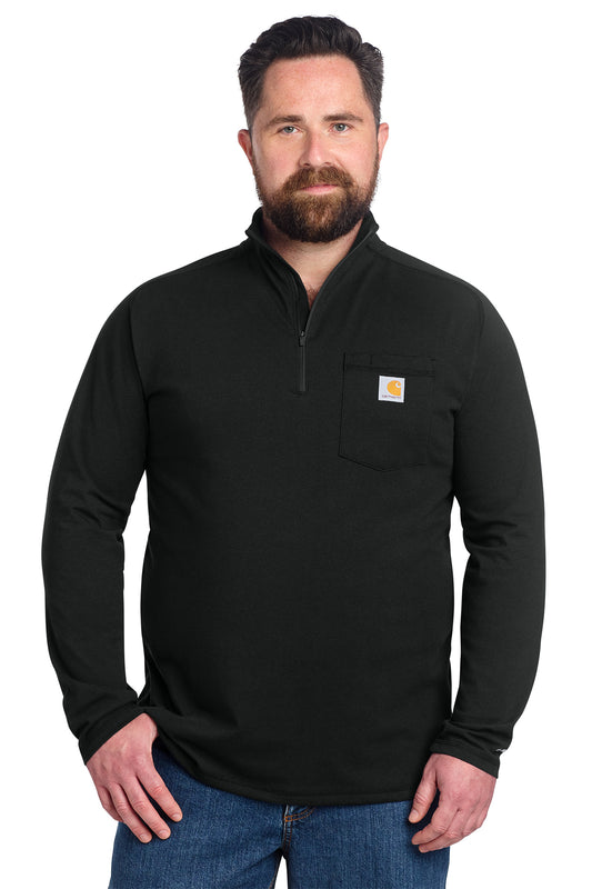 Carhartt® Force 1/4-Zip Long Sleeve T-Shirt in Black, style CT106660