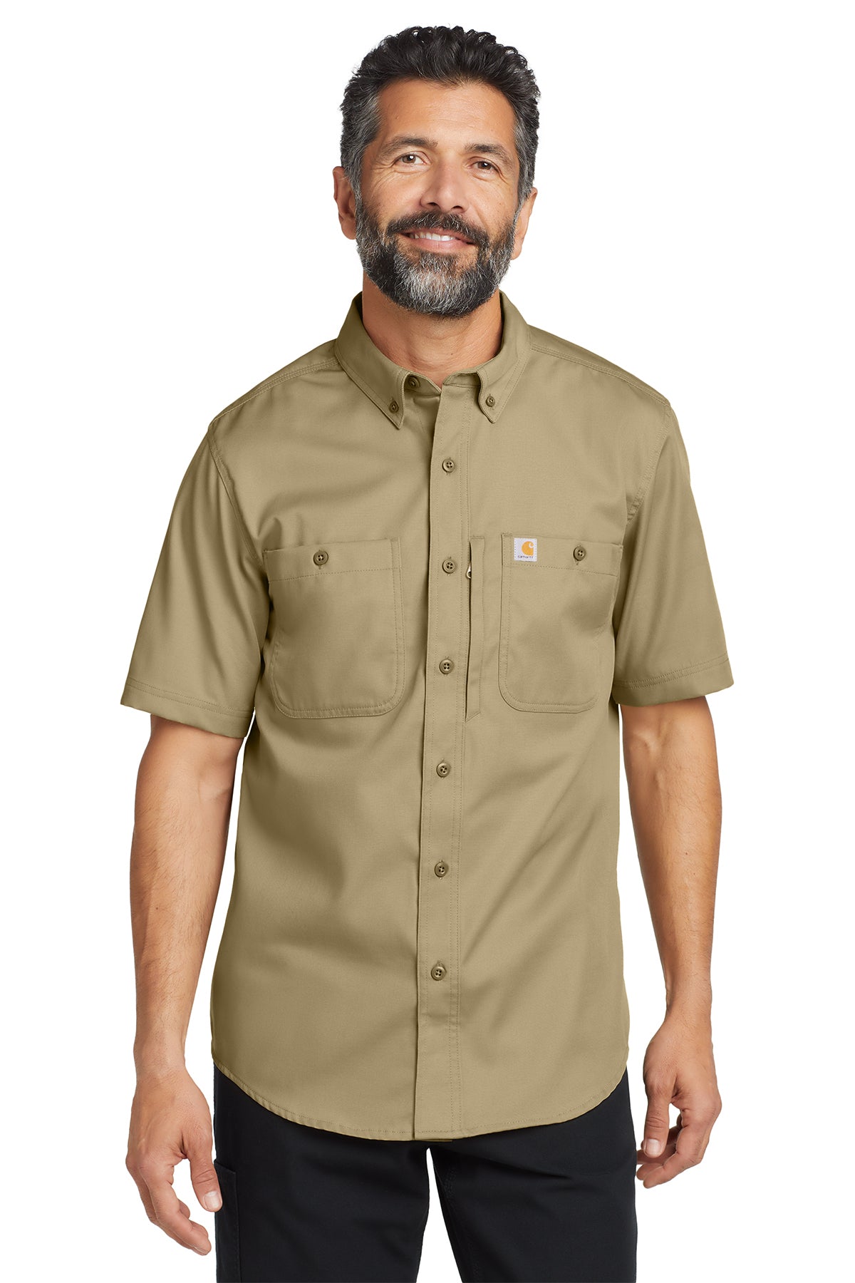 Carhartt® Rugged Professional Series Short Sleeve Shirt in Dark Khaki, style CT106688