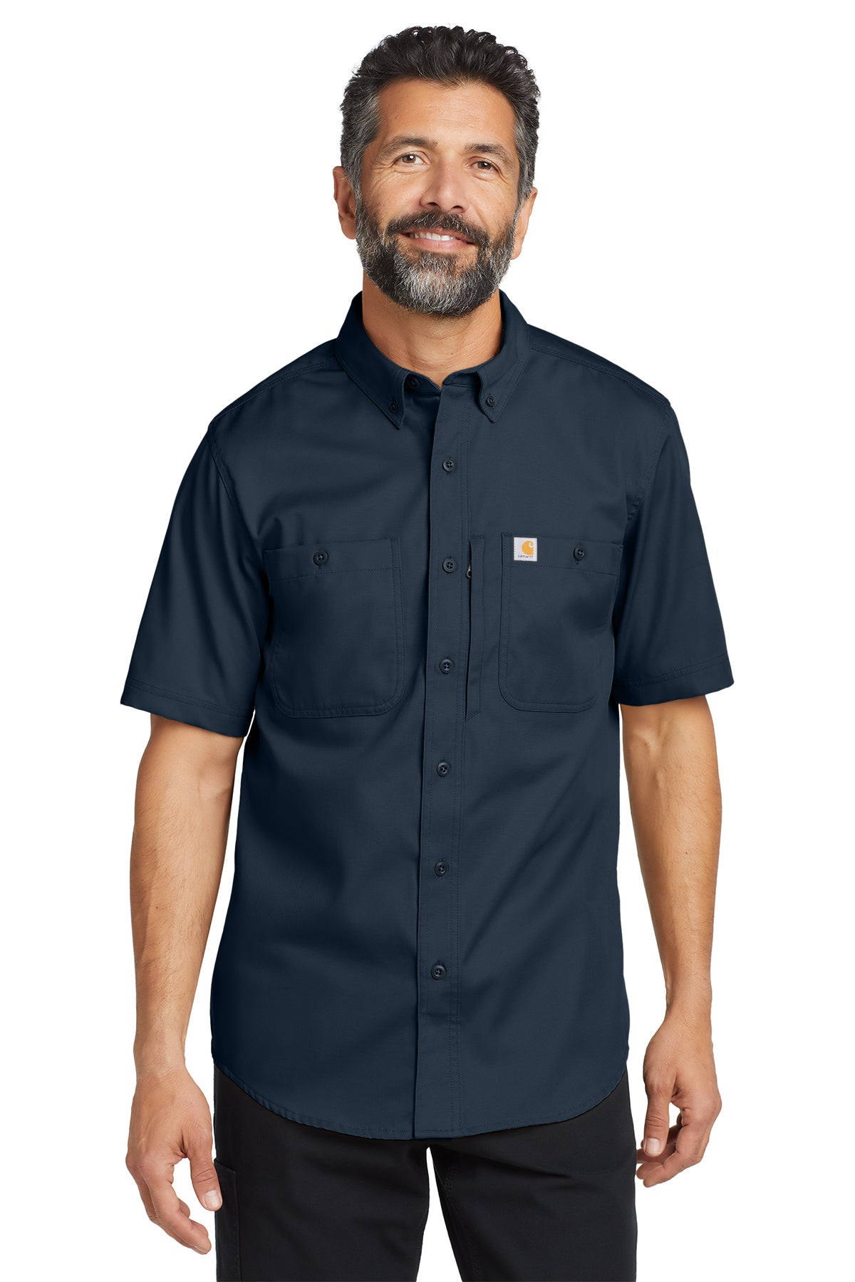 Carhartt® Rugged Professional Series Short Sleeve Shirt in Navy, style CT106688