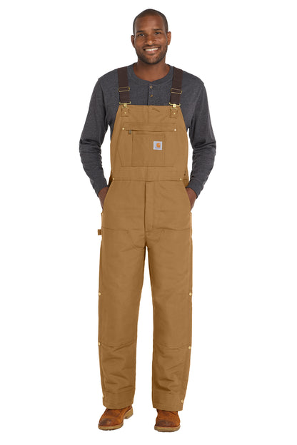 Carhartt® Firm Duck Insulated Bib Overalls in Carhartt Brown, style CT106672