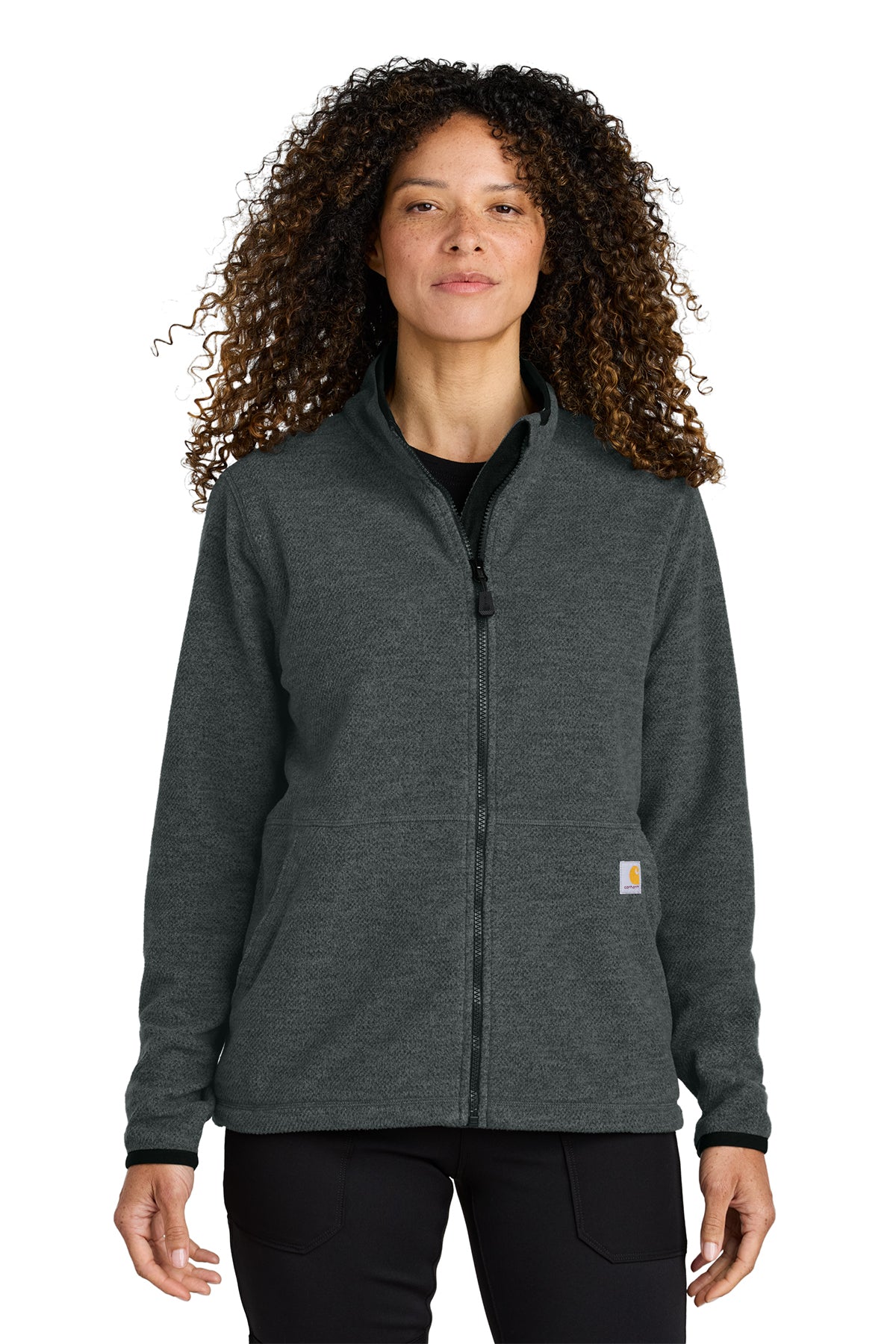 Carhartt® Women’s Textured Full-Zip Fleece Jacket in Carbon Heather, style CT106419