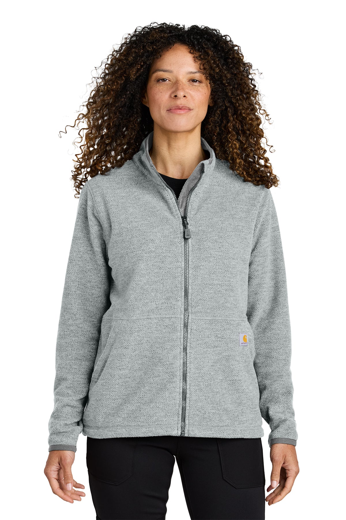 Carhartt® Women’s Textured Full-Zip Fleece Jacket in Heather Grey, style CT106419