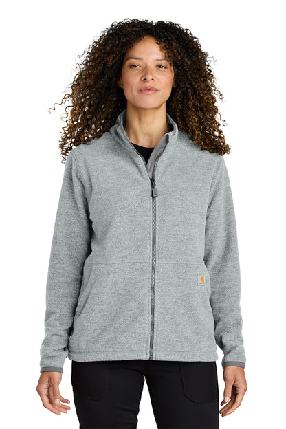 Carhartt® Women’s Textured Full-Zip Fleece Jacket in Heather Grey, style CT106419