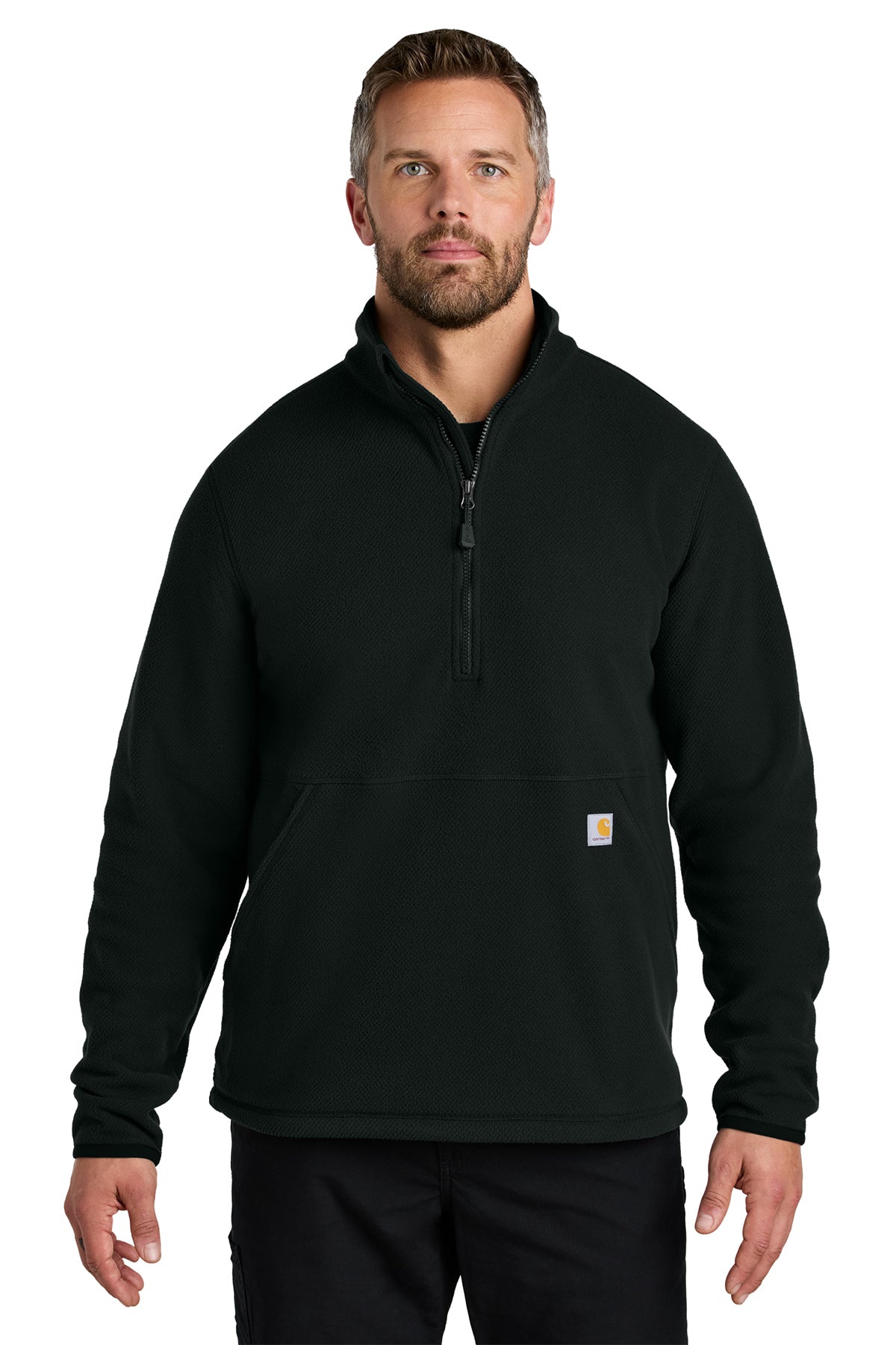 Carhartt® Textured 1/2-Zip Fleece Jacket in Black, style CT106417
