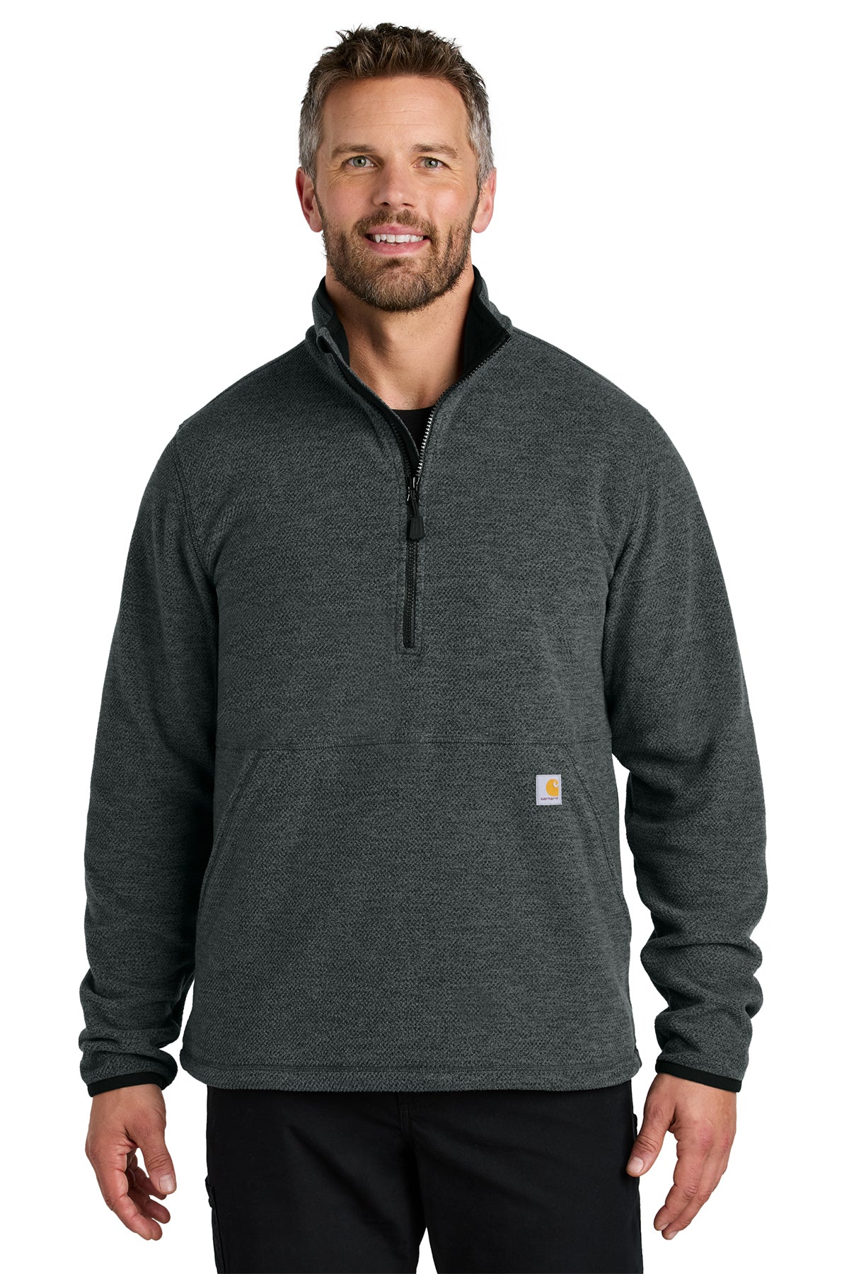 Carhartt® Textured 1/2-Zip Fleece Jacket in Carbon Heather, style CT106417