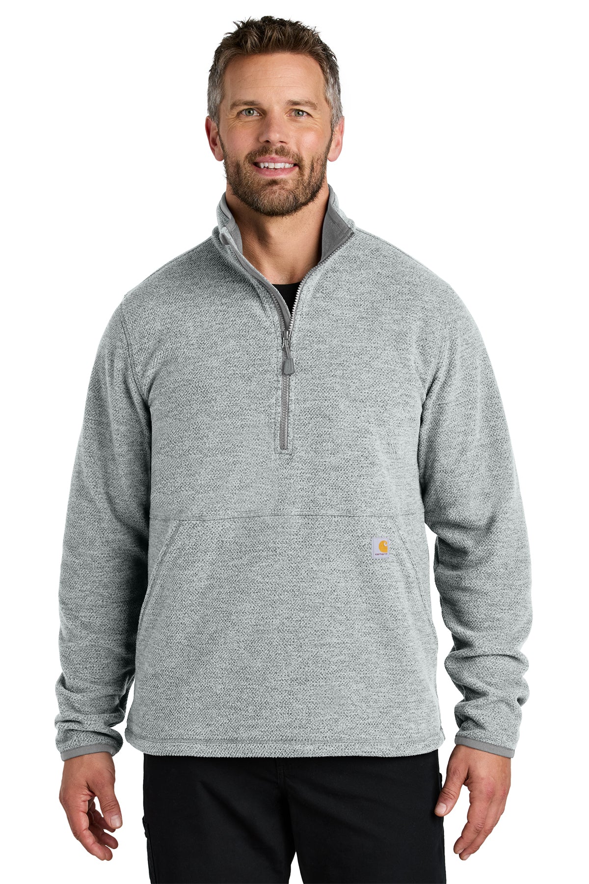Carhartt® Textured 1/2-Zip Fleece Jacket in Heather Grey, style CT106417