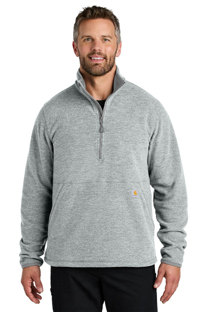 Carhartt® Textured 1/2-Zip Fleece Jacket in Heather Grey, style CT106417