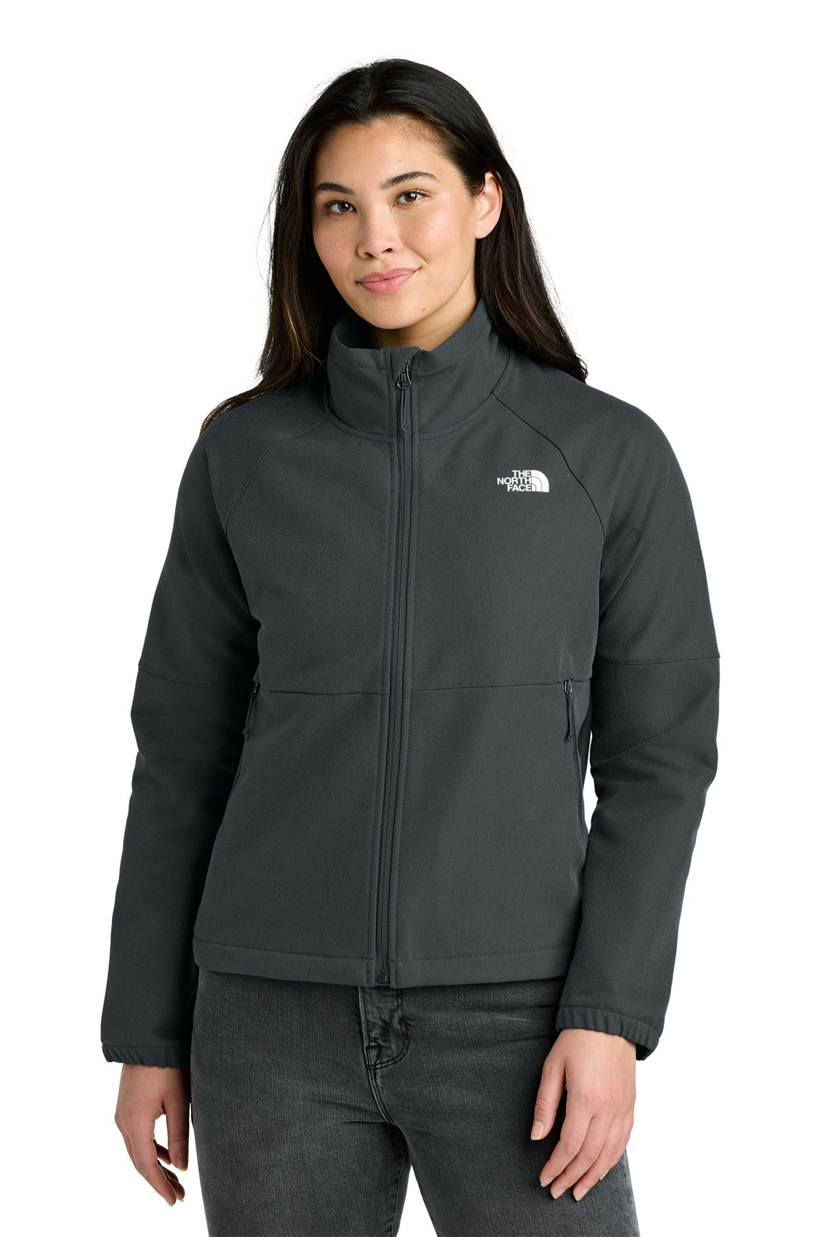 The North Face Women’s Barr Lake Soft Shell Jacket in Asphalt Grey Dark Heather, style NF0A8C5C