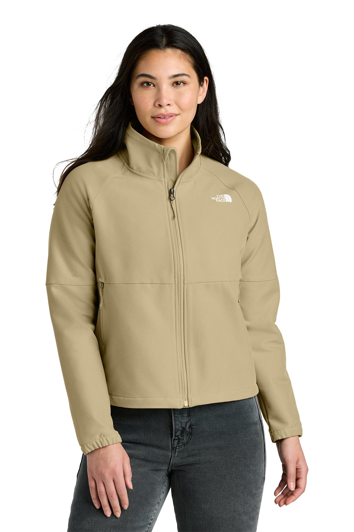 The North Face Women’s Barr Lake Soft Shell Jacket in Khaki Stone Dark Heather, style NF0A8C5C