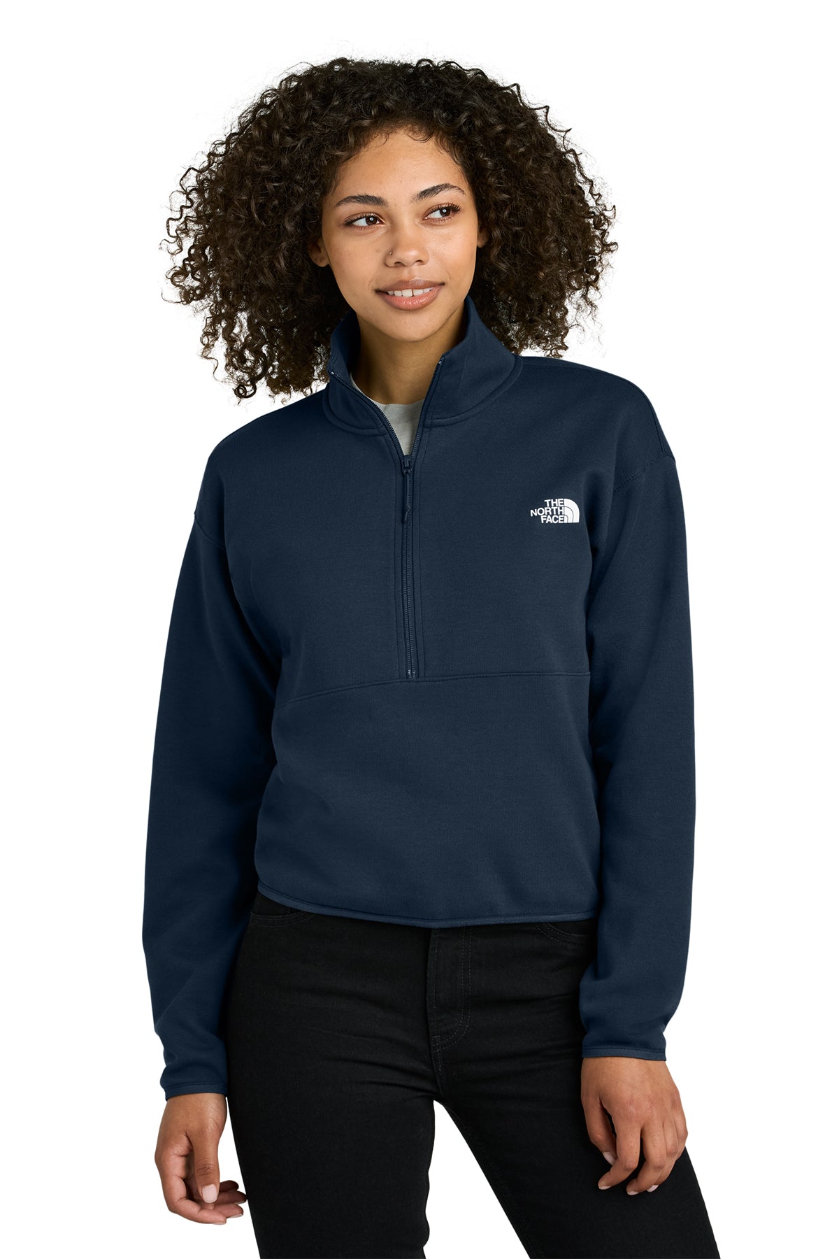 The North Face Women’s Double-Knit 1/2-Zip Fleece in Summit Navy, style NF0A8C5H