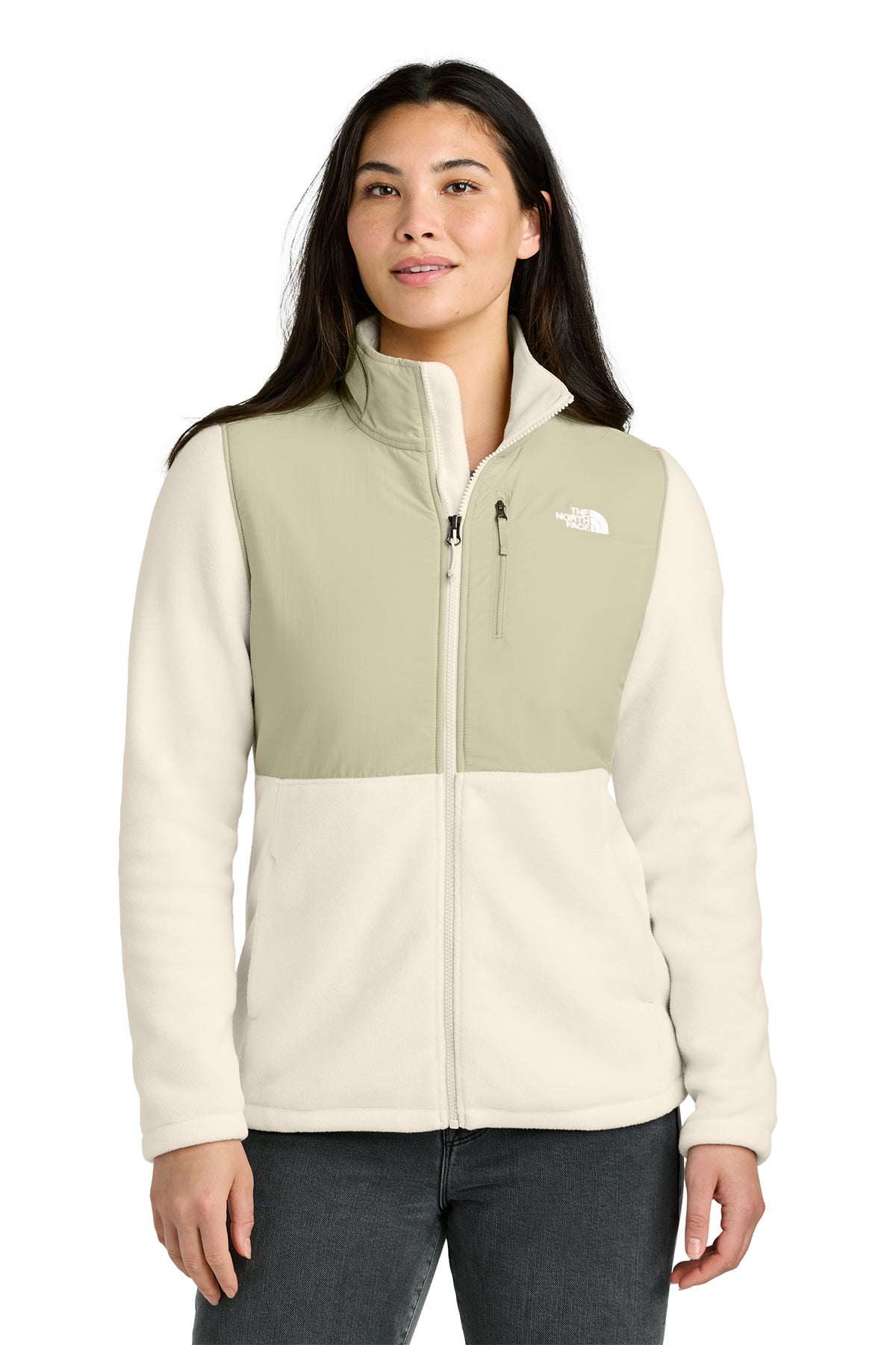 The North Face Women’s Highest Peak Full-Zip Fleece Jacket in Gardenia White/ Gravel, style NF0A8BUR