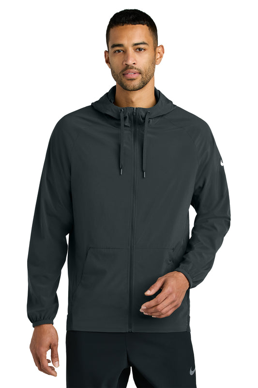 Nike Pro Hooded Jacket in Anthracite, style NKFQ4761