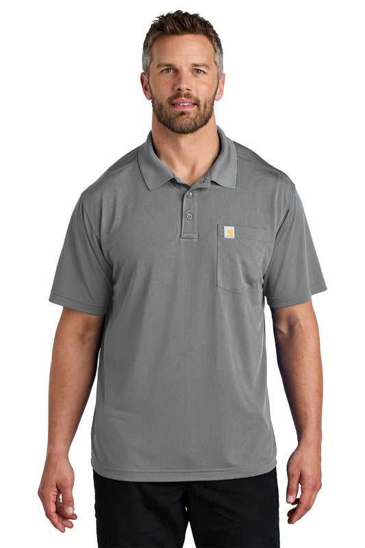 Carhartt® Force Snag-Resistant Pocket Polo in Asphalt Grey, style CT106880