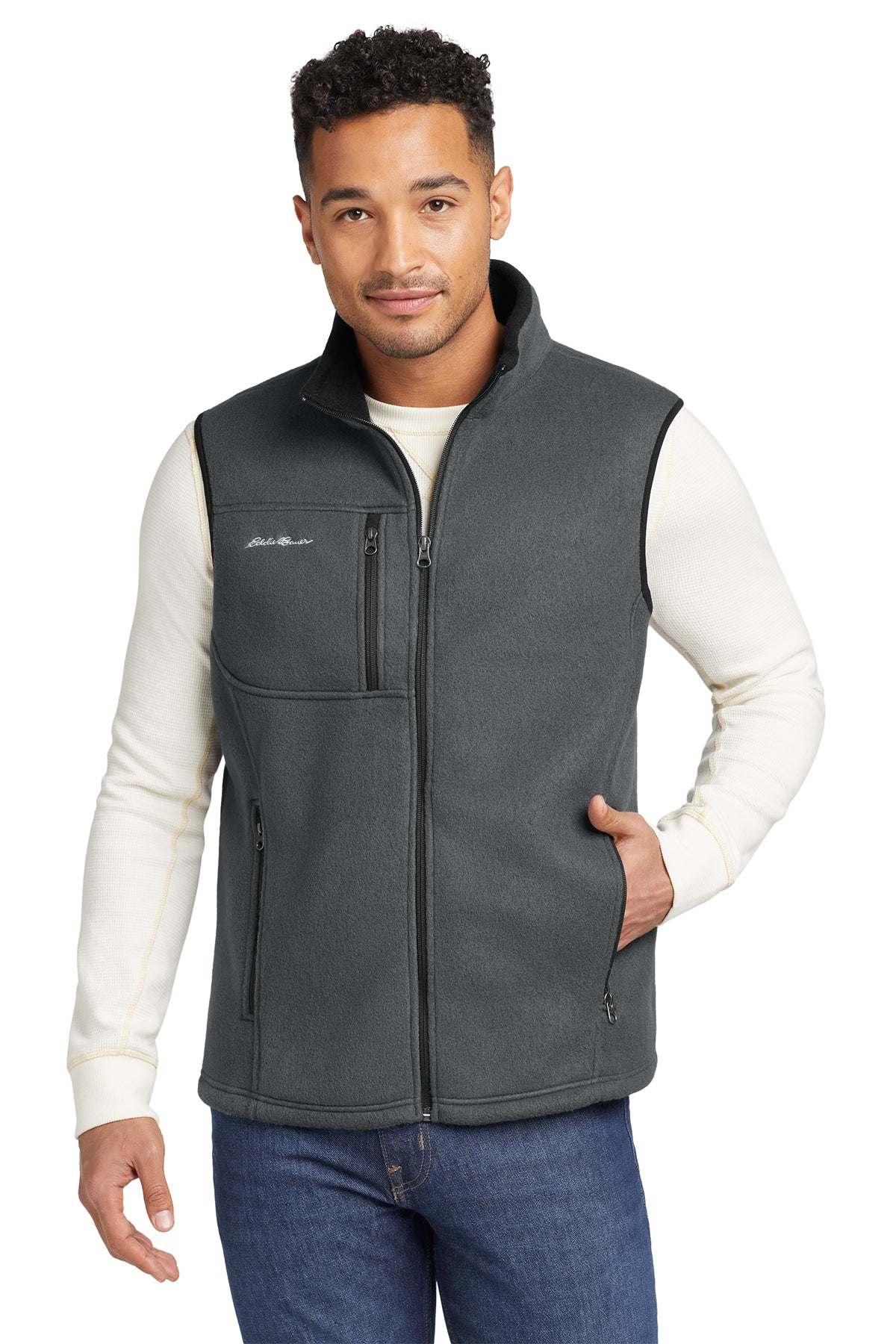 Eddie Bauer EB204 Fleece Vest in Grey Steel